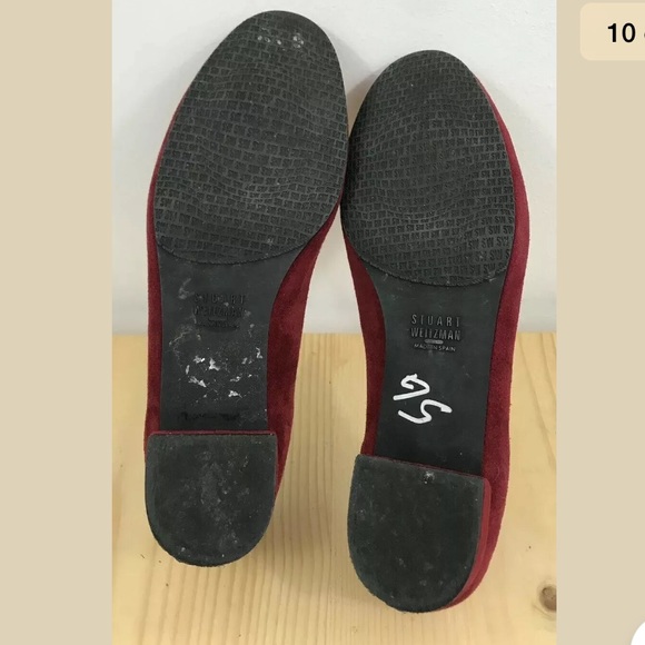 Stuart Weitzman Red Suede Fleur De Lis Loafers - Picture 8 of 8